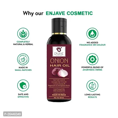 Enjave Onion Blackseed Hair oil For Hair Fall Control, onion oil, hair oil, Hair Growth Oil, adivasi herbal oil, red onion hair oil, bal ugane ka tel, argon oil, blackseed oil, pyaj ka oil Pack of 1-thumb2