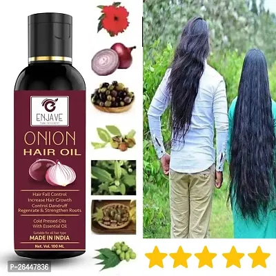 Enjave Onion Blackseed Hair oil For Hair Fall Control, onion oil, hair oil, Hair Growth Oil, adivasi herbal oil, red onion hair oil, bal ugane ka tel, argon oil, blackseed oil, pyaj ka oil Pack of 1