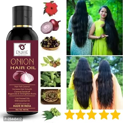 Enjave Onion Blackseed Hair oil For Hair Fall Control, onion oil, hair oil, Hair Growth Oil, adivasi herbal oil, red onion hair oil, bal ugane ka tel, argon oil, blackseed oil, pyaj ka oil Pack of 1