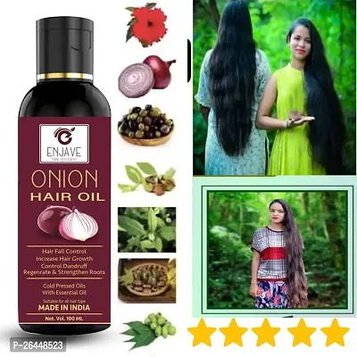 Enjave Onion Blackseed Hair oil For Hair Fall Control, onion oil, hair oil, Hair Growth Oil, adivasi herbal oil, red onion hair oil, bal ugane ka tel, argon oil, blackseed oil, pyaj ka oil Pack of 1