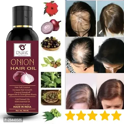 Enjave Onion Blackseed Hair oil For Hair Fall Control, onion oil, hair oil, Hair Growth Oil, adivasi herbal oil, red onion hair oil, bal ugane ka tel, argon oil, blackseed oil, pyaj ka oil Pack of 1