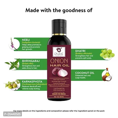 Enjave Onion Blackseed Hair oil For Hair Fall Control, onion oil, hair oil, Hair Growth Oil, adivasi herbal oil, red onion hair oil, bal ugane ka tel, argon oil, blackseed oil, pyaj ka oil Pack of 1-thumb2