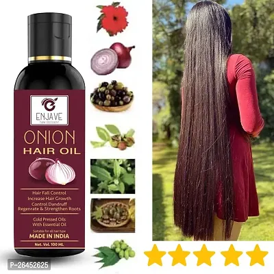 Enjave Onion Blackseed Hair oil For Hair Fall Control, onion oil, hair oil, Hair Growth Oil, adivasi herbal oil, red onion hair oil, bal ugane ka tel, argon oil, blackseed oil, pyaj ka oil Pack of 1