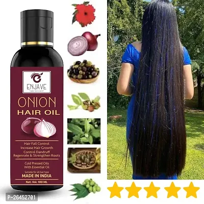 Enjave Onion Blackseed Hair oil For Hair Fall Control, onion oil, hair oil, Hair Growth Oil, adivasi herbal oil, red onion hair oil, bal ugane ka tel, argon oil, blackseed oil, pyaj ka oil Pack of 1