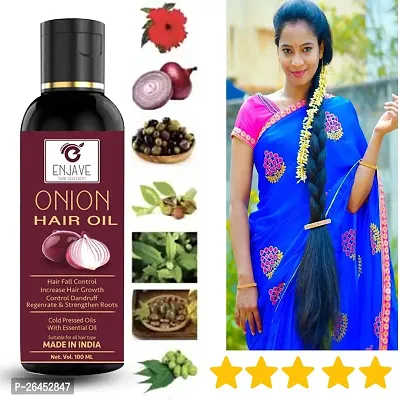 Enjave Onion Blackseed Hair oil For Hair Fall Control, onion oil, hair oil, Hair Growth Oil, adivasi herbal oil, red onion hair oil, bal ugane ka tel, argon oil, blackseed oil, pyaj ka oil Pack of 1-thumb0