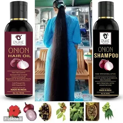 Enjave Onion Blackseed Hair oil  Onion shampoo For Hair Fall Control, onion oil, hair oil, Hair Growth Oil, adivasi herbal oil, red onion hair oil, bal ugane ka tel, argon oil, blackseed oil, Pack 2