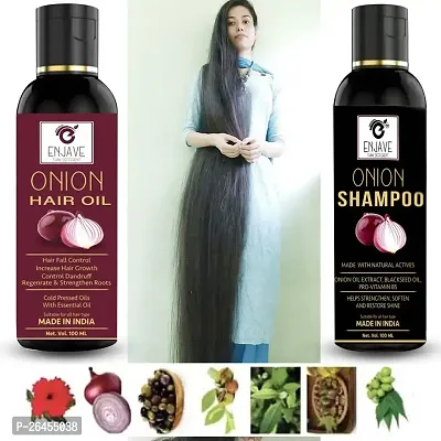 Enjave Onion Blackseed Hair oil  Onion shampoo For Hair Fall Control, onion oil, hair oil, Hair Growth Oil, adivasi herbal oil, red onion hair oil, bal ugane ka tel, argon oil, blackseed oil, Pack 2