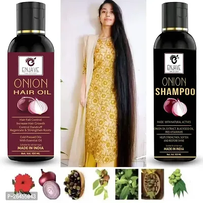 Enjave Onion Blackseed Hair oil  Onion shampoo For Hair Fall Control, onion oil, hair oil, Hair Growth Oil, adivasi herbal oil, red onion hair oil, bal ugane ka tel, argon oil, blackseed oil, Pack 2