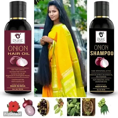 Enjave Onion Blackseed Hair oil  Onion shampoo For Hair Fall Control, onion oil, hair oil, Hair Growth Oil, adivasi herbal oil, red onion hair oil, bal ugane ka tel, argon oil, blackseed oil, Pack 2