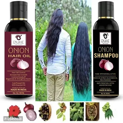 Enjave Onion Blackseed Hair oil Onion shampoo For Hair Fall Control, onion oil, hair oil, Hair Growth Oil, adivasi herbal oil, red onion hair oil, bal ugane ka tel, argon oil, blackseed oil, Pack 2