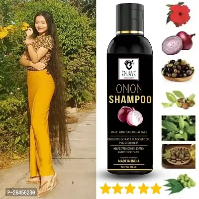 Enjave Onion shampoo For Hair Fall Control,onion Shampoo,hair Shampoo, Hair Growth Shampoo, adivasi herbal oil, red onion hair oil, bal ugane ka tel, argon oil, blackseed oil, Pack of 1