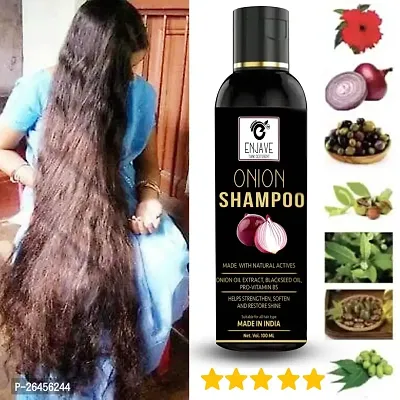 Enjave Onion shampoo For Hair Fall Control, onion Shampoo,hair Shampoo, Hair Growth Shampoo, adivasi herbal oil, red onion hair oil, bal ugane ka tel, argon oil, blackseed oil, Pack of 1