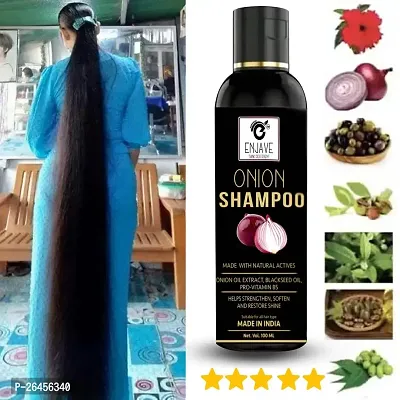 Enjave Onion shampoo For Hair Fall Control, onion Shampoo,hair Shampoo, Hair Growth Shampoo, adivasi herbal oil, red onion hair oil, bal ugane ka tel, argon oil, blackseed oil, Pack of 1-thumb0