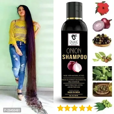 Enjave Onion shampoo For Hair Fall Control, onion Shampoo,hair Shampoo, Hair Growth Shampoo, adivasi herbal oil, red onion hair oil, bal ugane ka tel, argon oil, blackseed oil, Pack of 1-thumb0