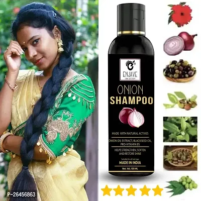 Enjave Onion shampoo For Hair Fall Control, onion Shampoo, hair Shampoo,Hair Growth Shampoo, adivasi herbal oil, red onion hair oil, bal ugane ka tel, argon oil, blackseed oil, Pack of 1