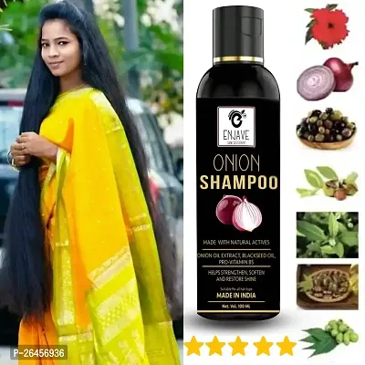 Enjave Onion shampoo For Hair Fall Control, onion Shampoo,hair Shampoo, Hair Growth Shampoo, adivasi herbal oil, red onion hair oil, bal ugane ka tel, argon oil, blackseed oil, Pack of 1