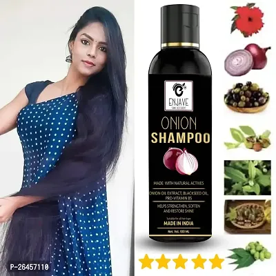 Enjave Onion shampoo For Hair Fall Control,onion Shampoo, hair Shampoo, Hair Growth Shampoo, adivasi herbal oil, red onion hair oil, bal ugane ka tel, argon oil, blackseed oil, Pack of 1