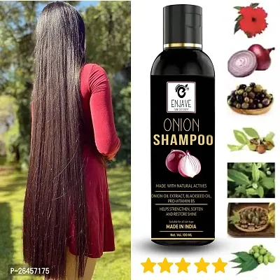 Enjave Onion shampoo For Hair Fall Control,onion Shampoo, hair Shampoo, Hair Growth Shampoo, adivasi herbal oil, red onion hair oil, bal ugane ka tel, argon oil, blackseed oil, Pack of 1