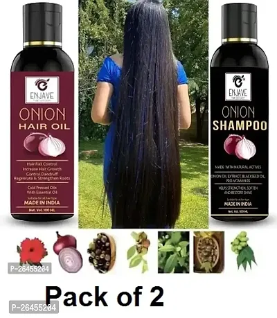 Enjave Onion Blackseed Hair oil  Onion shampoo For Hair Fall Control, onion oil, hair oil, Hair Growth Oil, adivasi herbal oil, red onion hair oil, bal ugane ka tel, argon oil, blackseed oil, Pack 2-thumb0