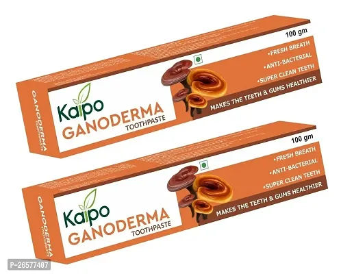 Kaipo Ganoderma Toothpaste - Fresh breath, Anti-Bacterial, Super Clean Teeth, Makes Teeth and Gums Healthier : 100gms : Pack of 2