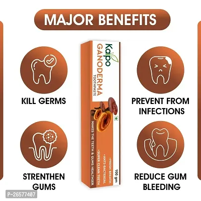 Kaipo Ganoderma Toothpaste - Fresh breath, Anti-Bacterial, Super Clean Teeth, Makes Teeth and Gums Healthier : 100gms : Pack of 2-thumb2