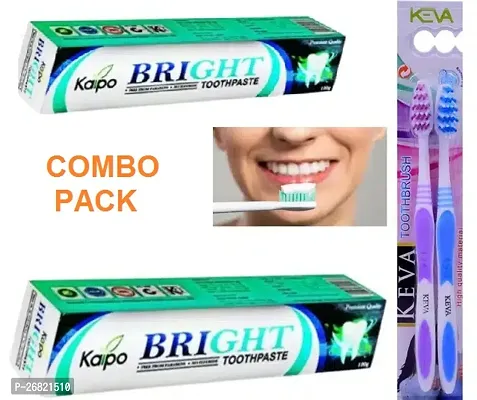 KAIPO Bright Toothpaste Mousse Stains Removal  Keep Teeth White Toothpaste  (100 g) PACK OF 2 WITH KEVA TOOTHBRUSH FREE