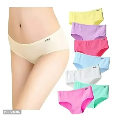 Guifei Women's Cotton Full Coverage Mid Waist Panty Combo Pack of 6 (Colors May Vary)-thumb0