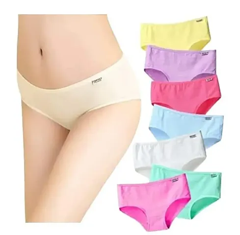 Guifei Women's Full Coverage Mid Waist Panty Combo Pack of (Colors May Vary)