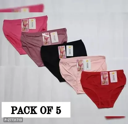 Pack of 5 Multicolor Hipster Soft  Underwear for Women