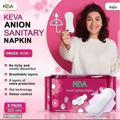 KEVA ANION SANITARY NAPKIN 8 PADS 320mm WITH INFECTION TEST KIT (1PC)-thumb0