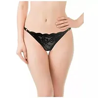 Trendy Cotton Multicoloured Thong Panty For Women Pack of 4-thumb1