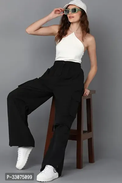 Women S Casual High Waited Straight Leg Cargo Pants-thumb0