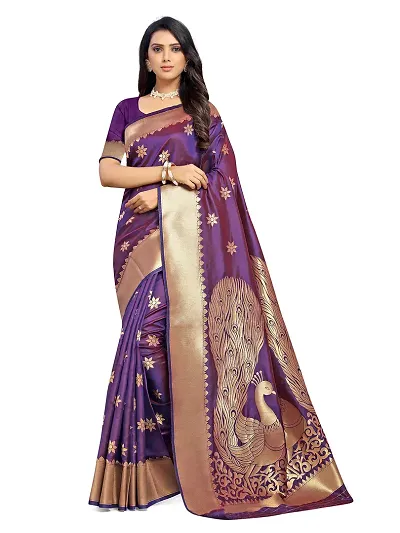 Glamorous Art Silk Saree with Blouse piece 