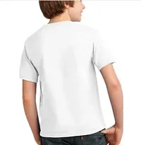 Elegant White Printed Polyester Round Neck T-Shirts For Boys-thumb1