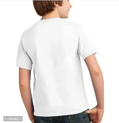 Elegant White Printed Polyester Round Neck T-Shirts For Boys-thumb2