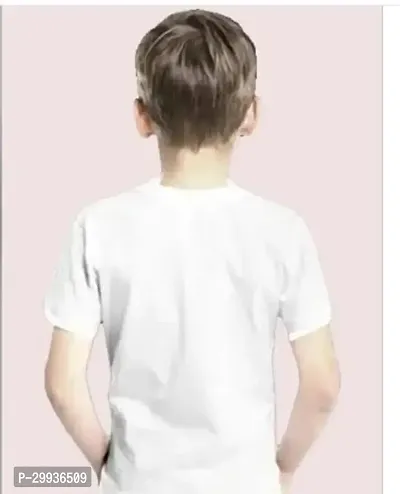 Elegant White Printed Polyester Round Neck T-Shirts For Boys-thumb2