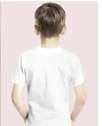 Elegant White Printed Polyester Round Neck T-Shirts For Boys-thumb1