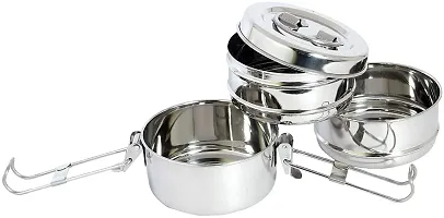 Classic Steels Stainless Steel Tiffin, Lunch Box -3 Layer 3 Containers Lunch Box 3 Containers Lunch Box-thumb2