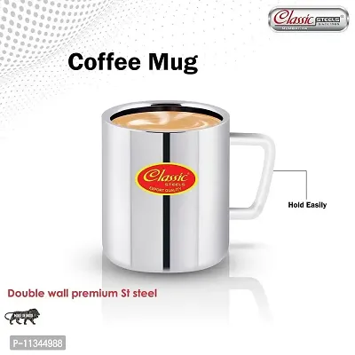 Classic Steels Exclusive Double Wall SOBAR Mug 200ML (Pack of 4 PCS)-thumb2