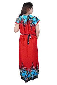 Fancy Satin Printed Nighty For Women-thumb1