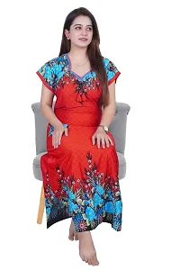 Fancy Satin Printed Nighty For Women-thumb3