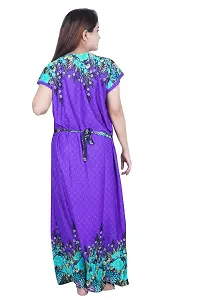 Fancy Satin Printed Nighty For Women-thumb1