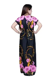 Fancy Satin Printed Nighty For Women-thumb3