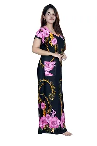 Fancy Satin Printed Nighty For Women-thumb4