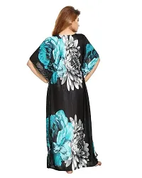 DiljeetTM Women's Satin Floral Maxi Nighty (DIL-K-RDBK_Green)-thumb1