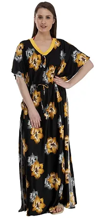 DILJEET Women's- Floral Kaftan/Nighty/Maxi/Gown