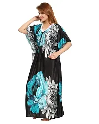 DiljeetTM Women's Satin Floral Maxi Nighty (DIL-K-RDBK_Green)-thumb3