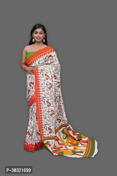 Beautiful Cotton Saree With Blouse Piece For Women-thumb0