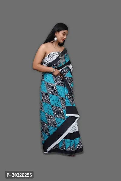 Beautiful Cotton Saree With Blouse Piece For Women-thumb2