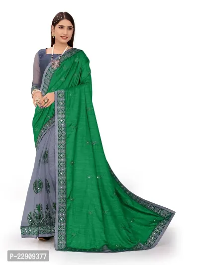 Fancy Vichitra Silk Saree with Blouse Piece for Women